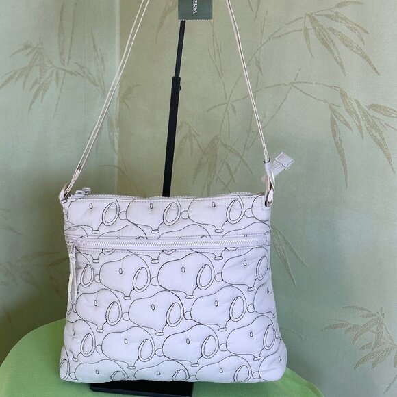 VERA BRADLEY PEANUTS ZIP SNOOPY STITCHED HIPSTER CROSSBODY BAG:NWT